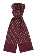 Burgundy Skull & Crossbones Silk Scarf