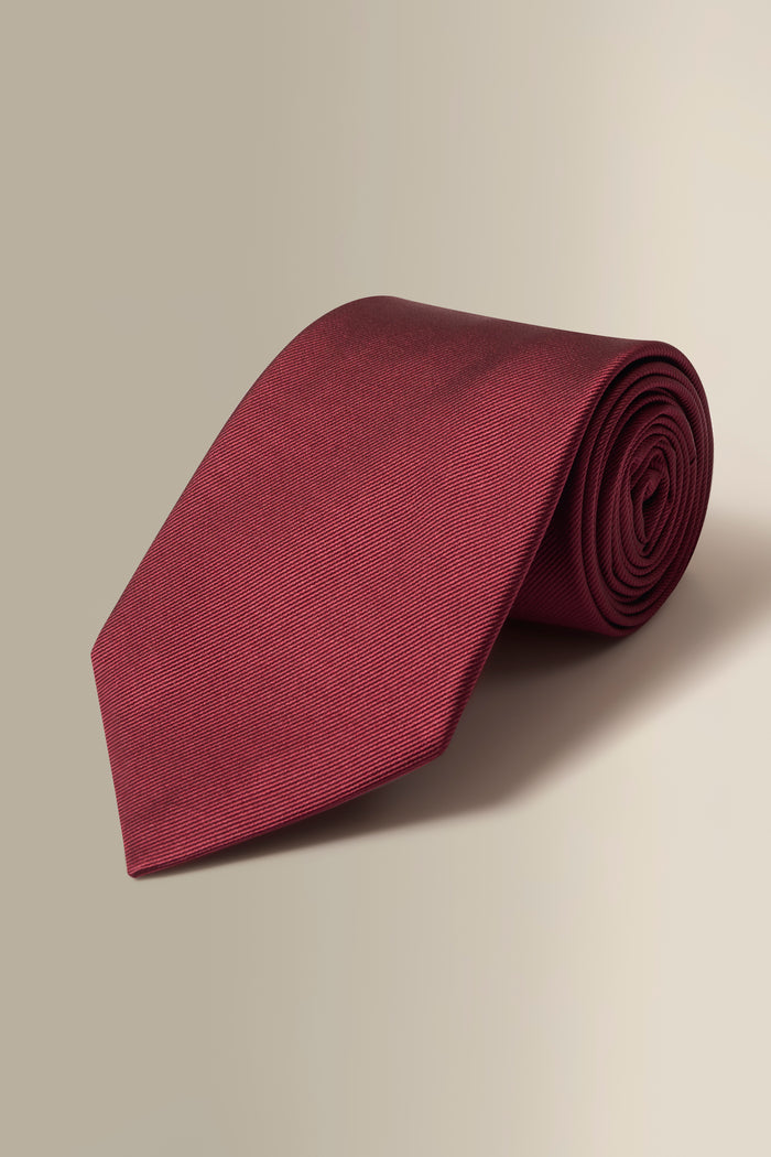 Burgundy Woven Silk Tie