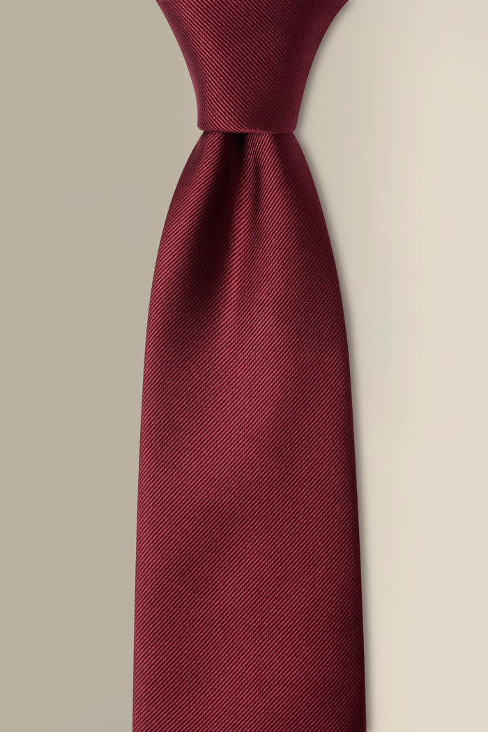 Burgundy Woven Silk Tie