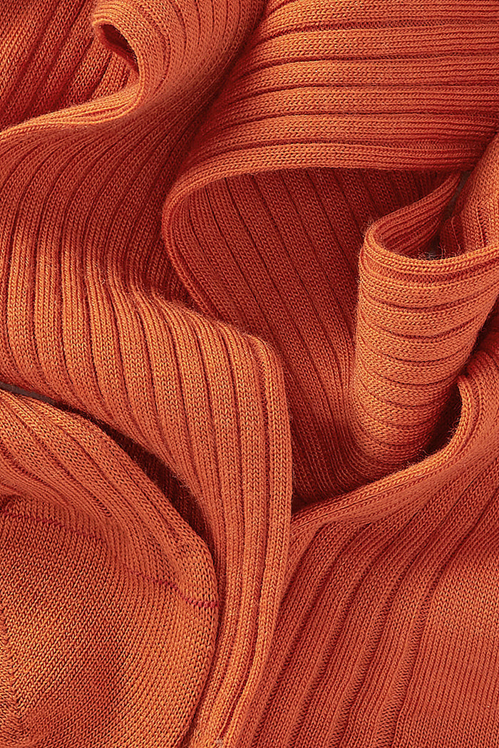 Burnt Orange Long Lightweight Wool Socks
