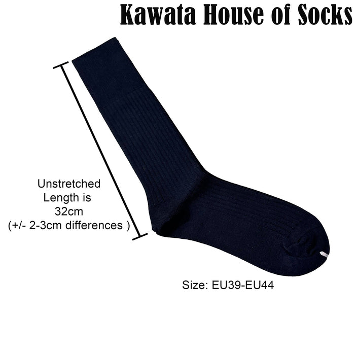Calf High Length Long Ribbed Cotton Socks EU39-EU44