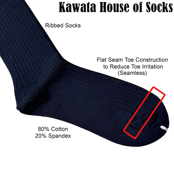Calf High Length Long Ribbed Cotton Socks EU39-EU44