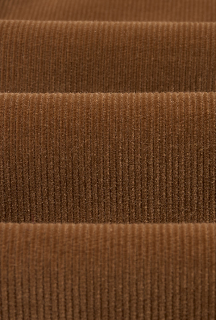 Camel Flat Front 14 Wale Corduroy Trousers