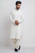 Classic Off-White Tall Mandarin Collar Shalwar Kameez AI-SHKZ-00024