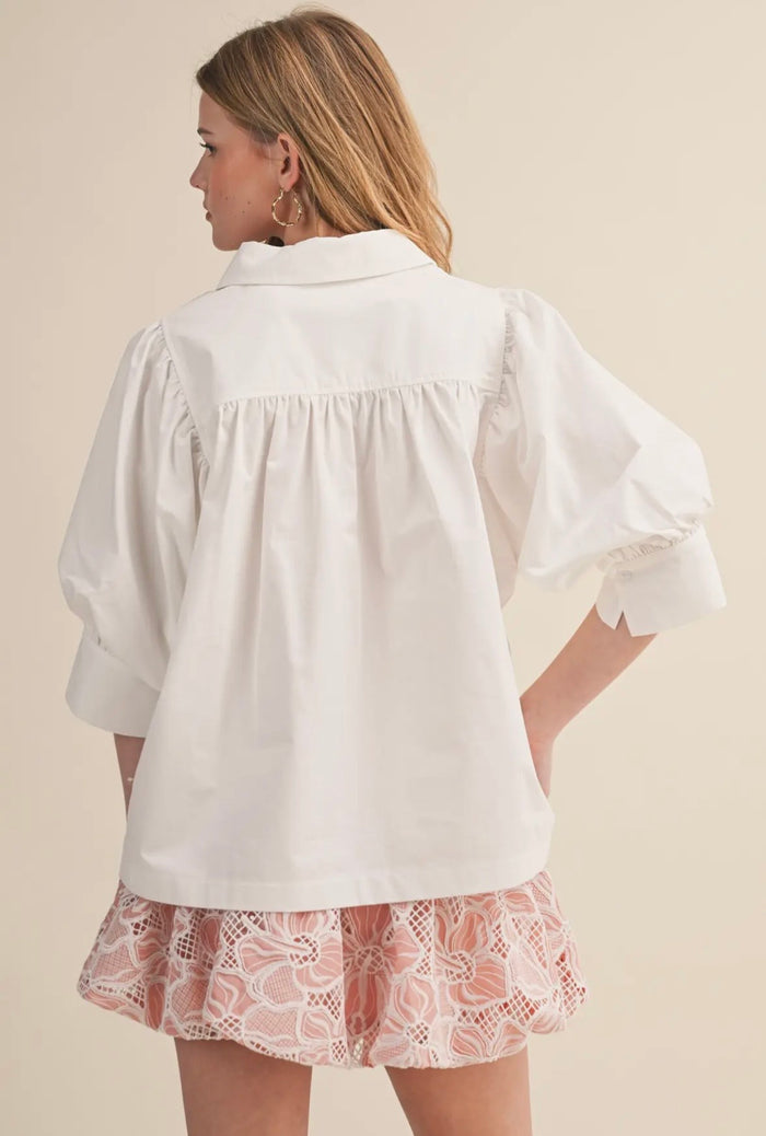 Collared & Cuffed Button Blouse