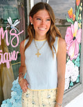 Contrast Edge Sleeveless Top
