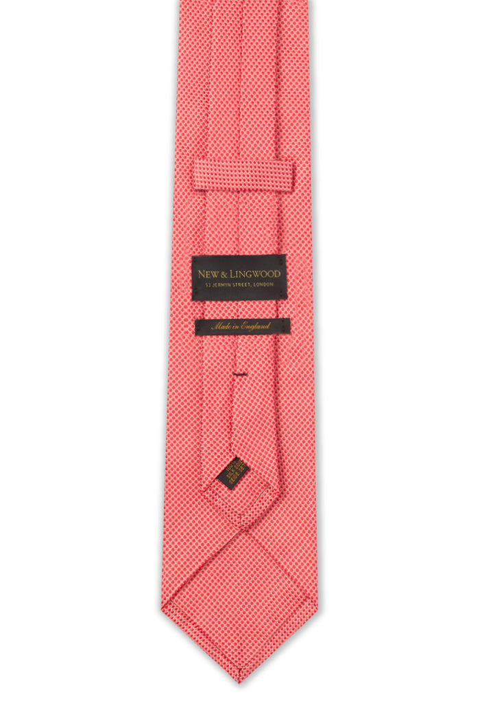 Coral Micro Pattern Woven Silk Tie