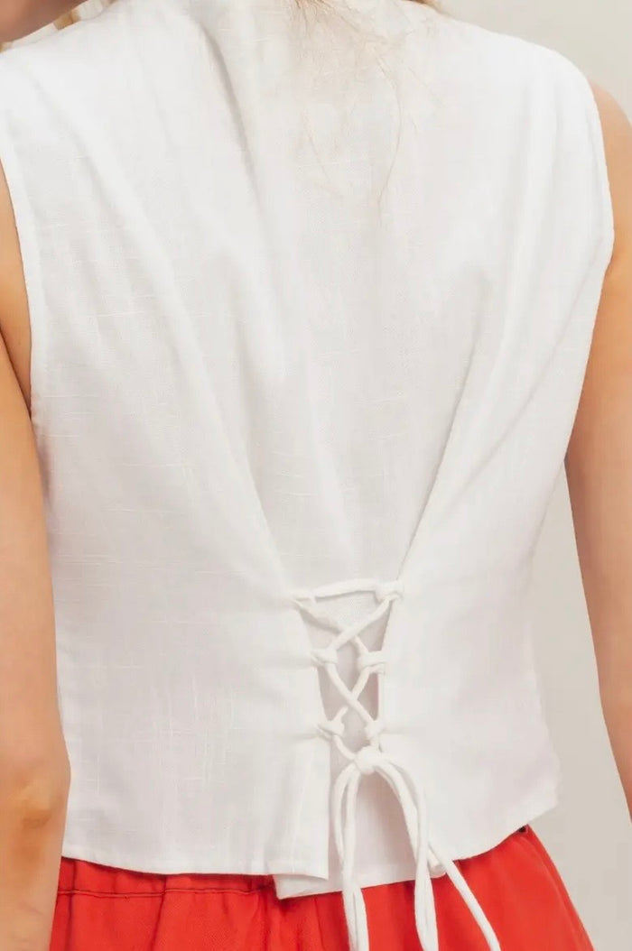 Corset Back Peekaboo Tank
