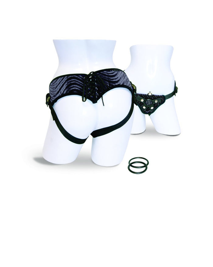 Corsette Harness Black Vibrating Intimates Adult Boutique