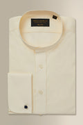 Cream Classic Fit Neckband Poplin Shirt