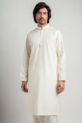 Cream-Colored Jaal Embroidered Shalwar Kameez