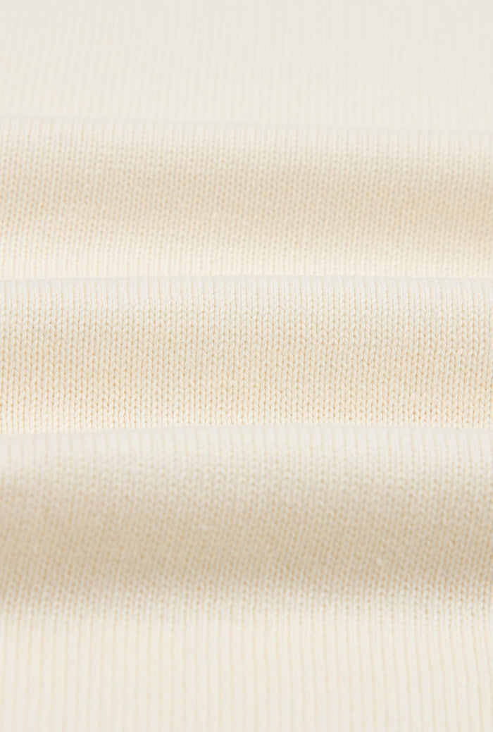 Cream Crew Neck Short Sleeve Knitted T-Shirt