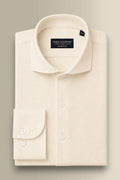 Cream Cutaway Collar Standard Fit Flannel Shirt