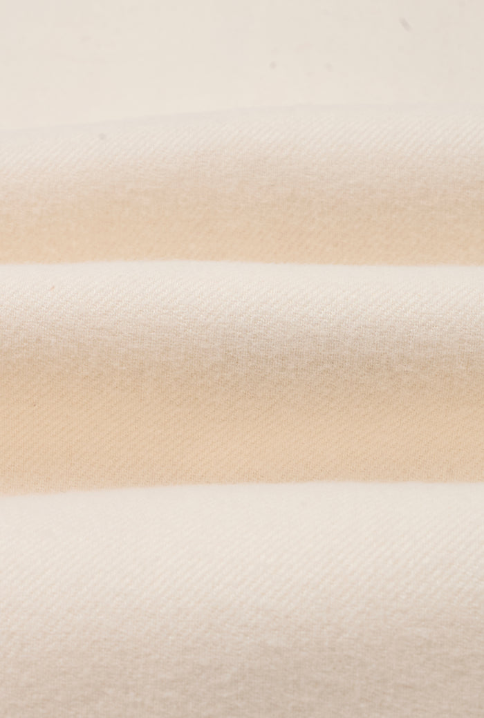 Cream Cutaway Collar Standard Fit Flannel Shirt