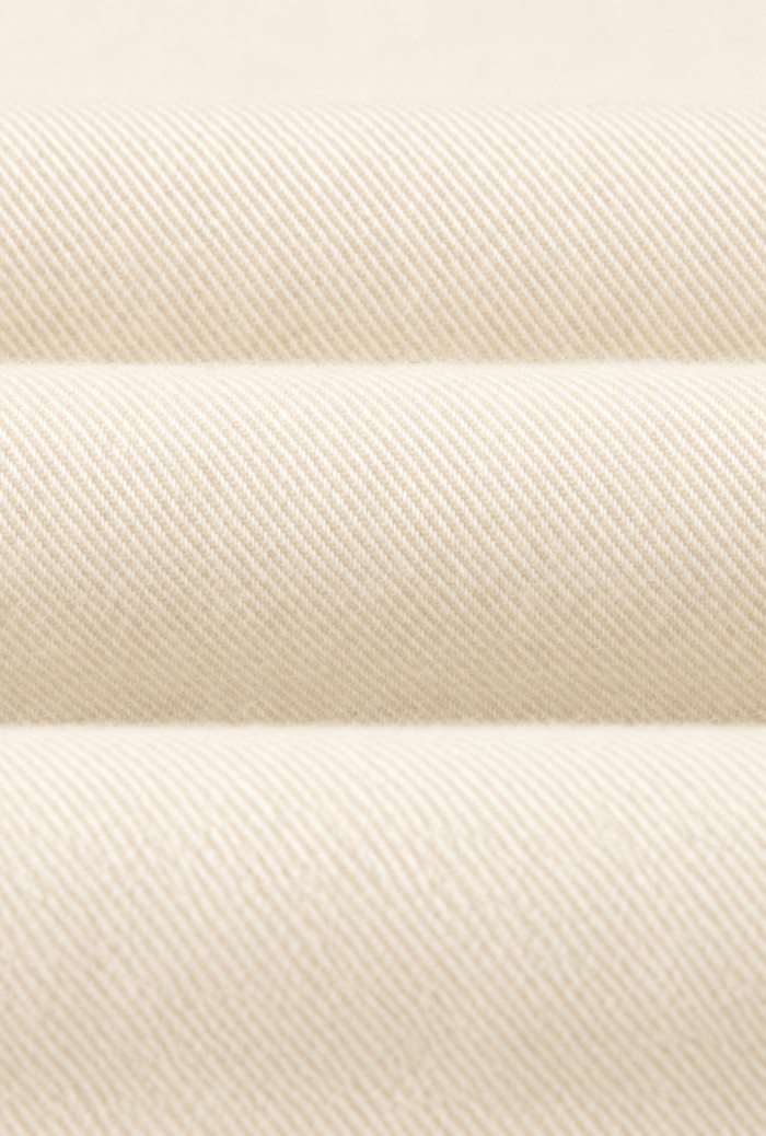 Cream Cutaway Collar Standard Fit Flannel Shirt