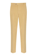 Cream Flat Front 14 Wale Corduroy Trousers