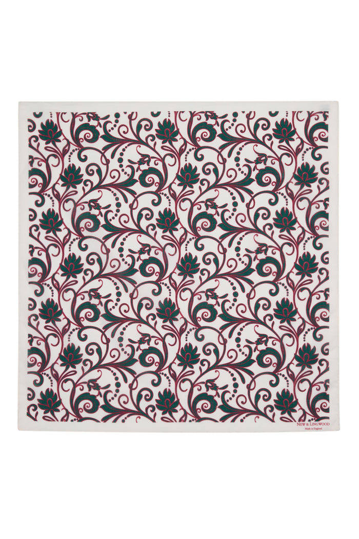 Cream Floral Print Cotton Bandana