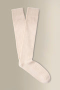 Cream Long Heavyweight Cashmere Lounge Socks