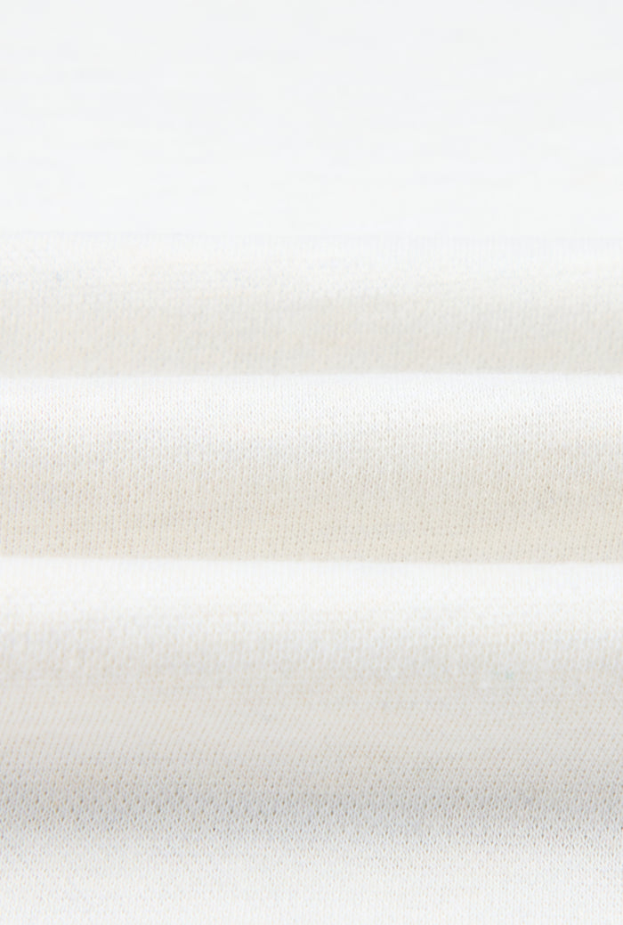 Cream Long Sleeve Pique Cotton Popover Shirt