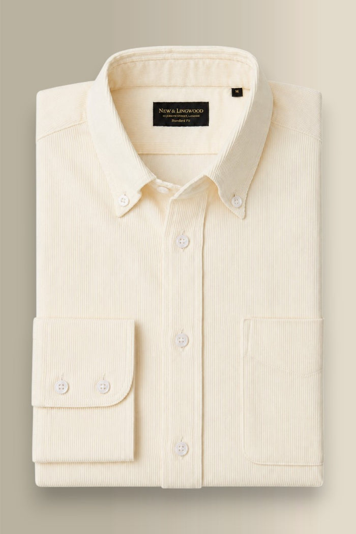 Cream Needlecord Salcombe Shirt