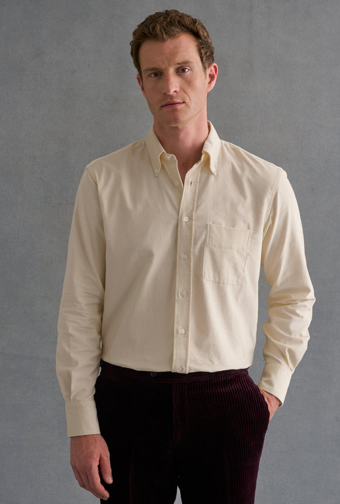 Cream Needlecord Salcombe Shirt