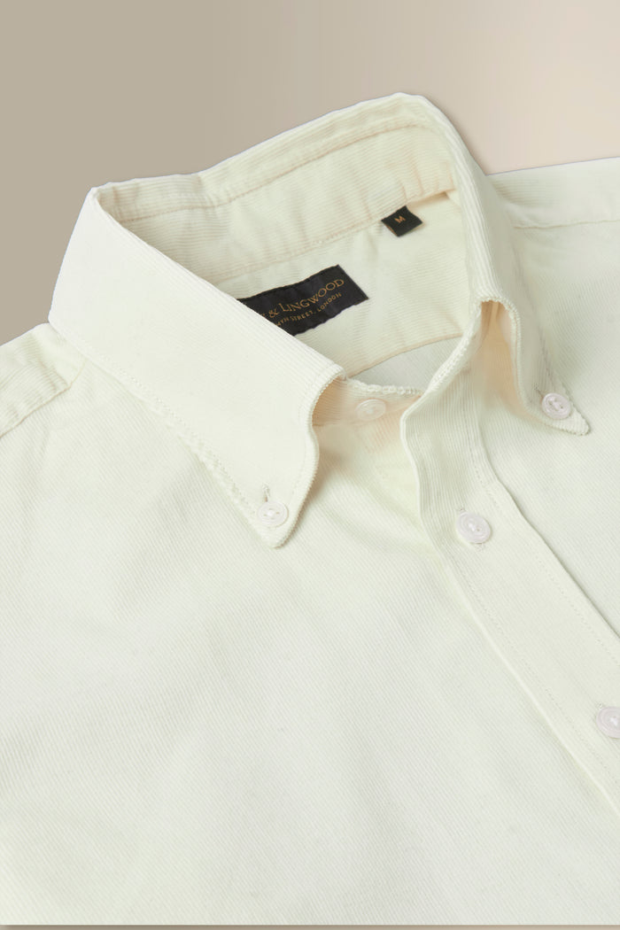 Cream Needlecord Salcombe Shirt