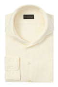 Cream One Piece Collar Standard Fit Flannel Shirt