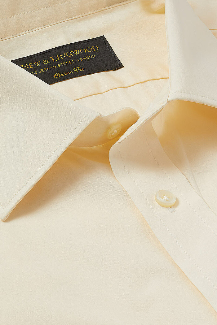 Cream St James' Collar Classic Fit Double Cuff Poplin Shirt