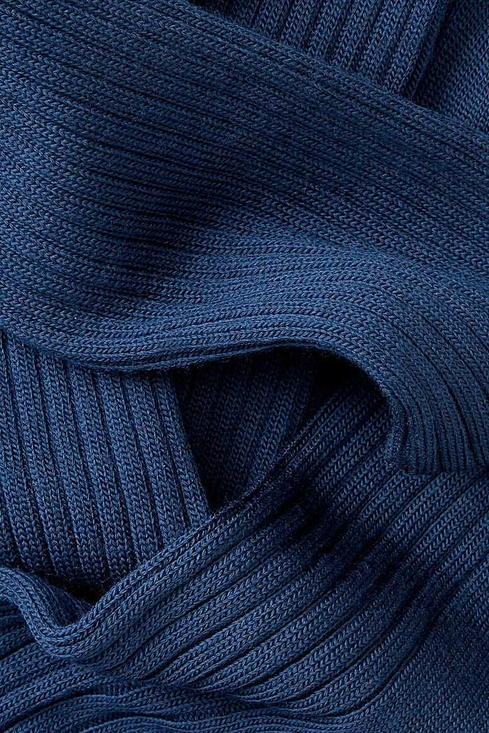 Dark Blue Long Lightweight Wool Socks