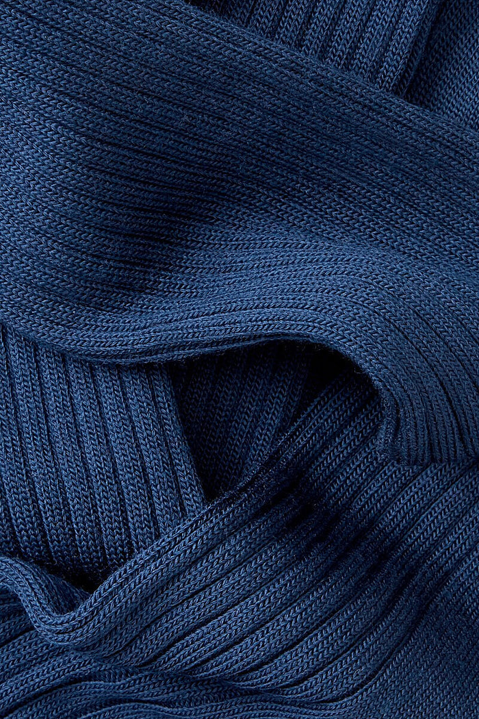 Dark Blue Mid Calf Lightweight Wool Socks