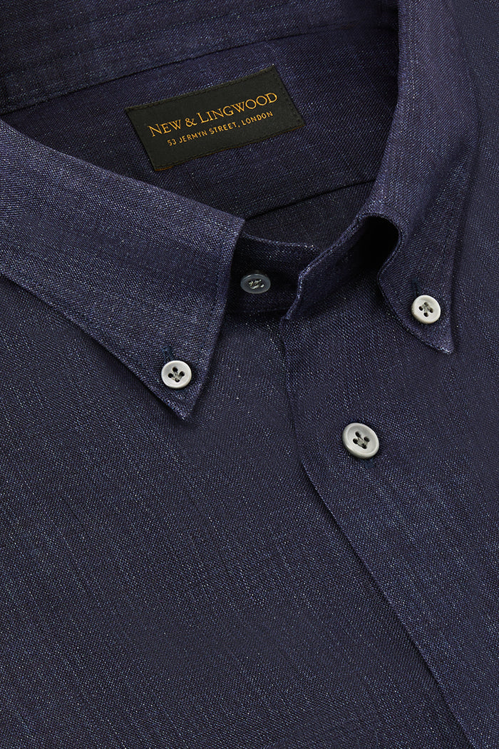 Dark Blue Two-Pocket Standard Fit Shirt
