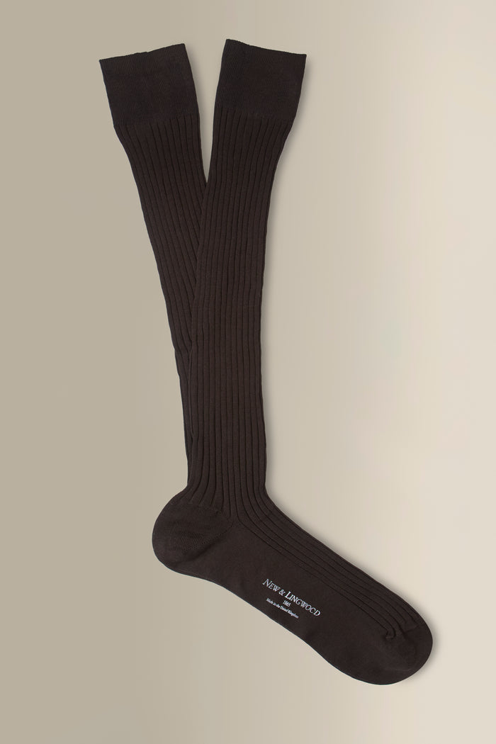 Dark Brown Long Cotton Socks