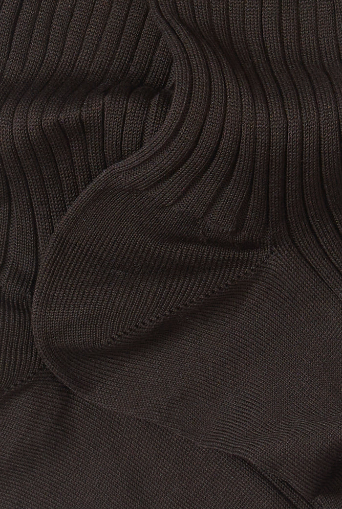 Dark Brown Mid Calf Cotton Socks