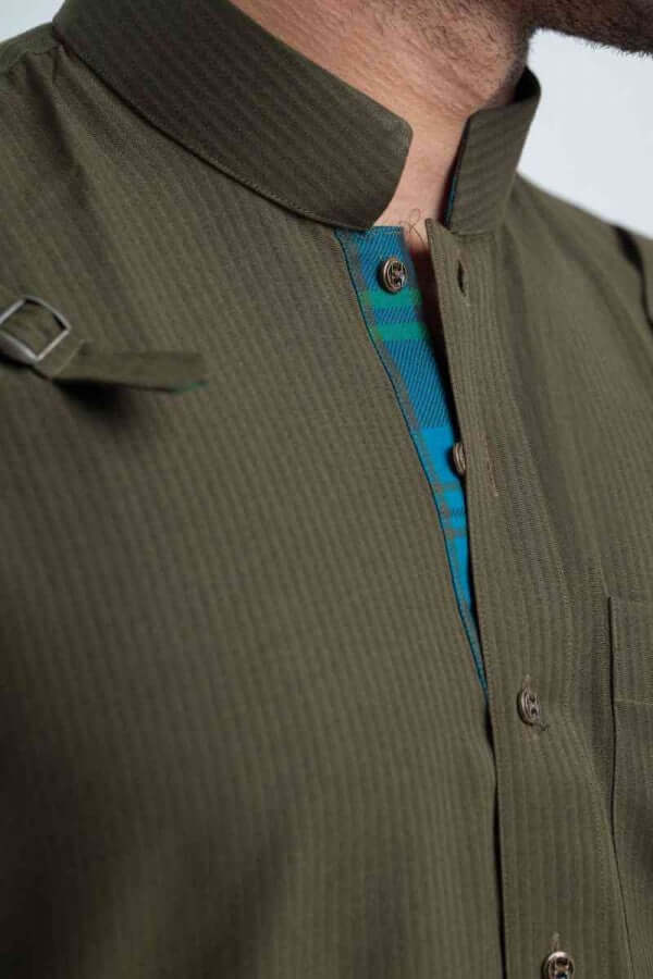 Dark Green Mixed Cotton Shalwar Kameez – Classic and Comfortable Traditional Wear