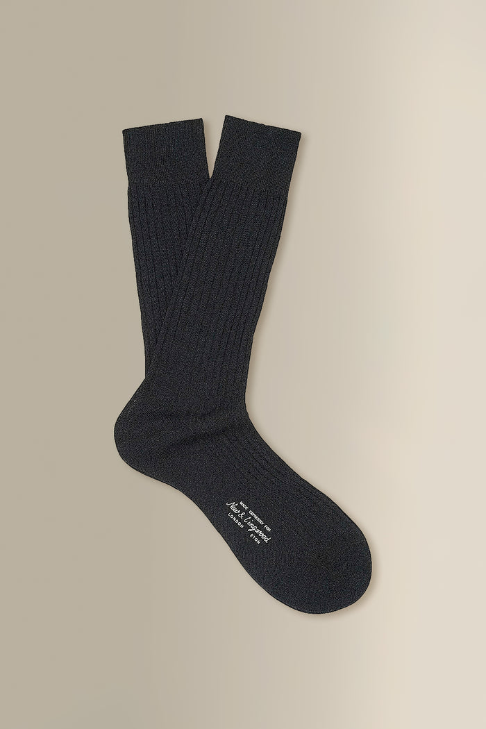 Dark Grey Mid Calf Cotton Socks