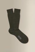 Dark Olive Mid Calf Lightweight Wool Socks
