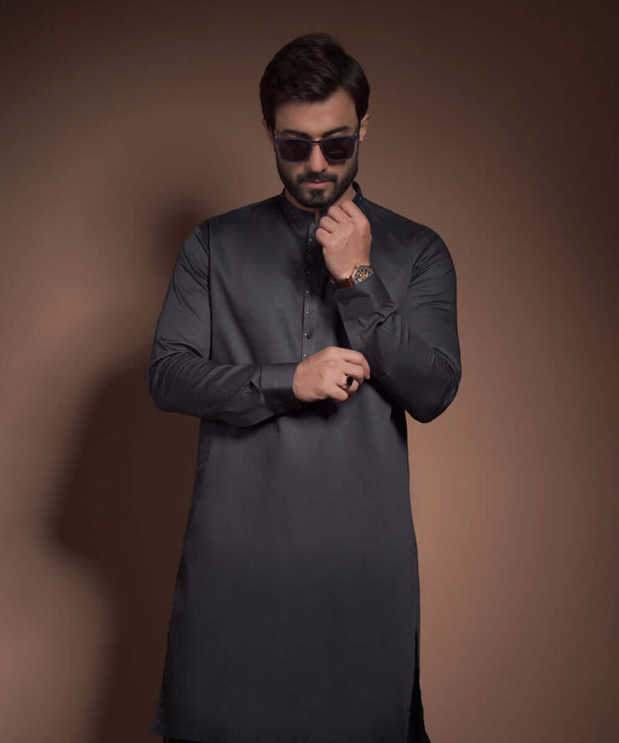 Deep Charcoal Pure Egyptian Cotton/Satin