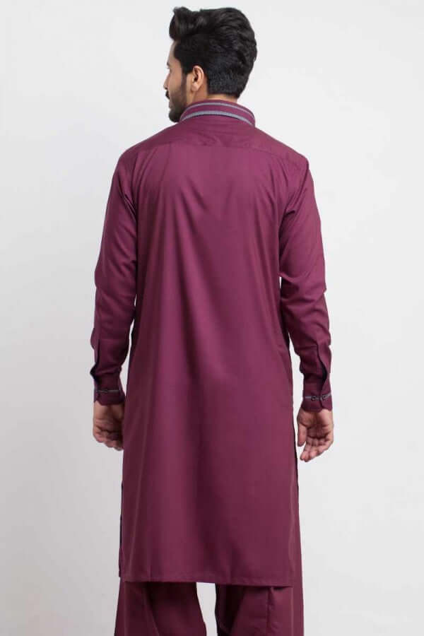 Deep Purple Cotton Blend Shalwar Kameez AI-SHKZ-00143