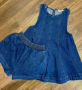 Denim Topstitch Swing Short Set