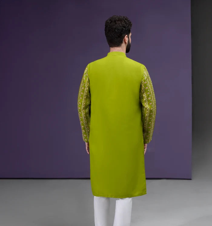 Dhanak - Parrot Green & Gold