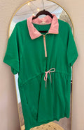 Drawstring Collared Athletic Dress