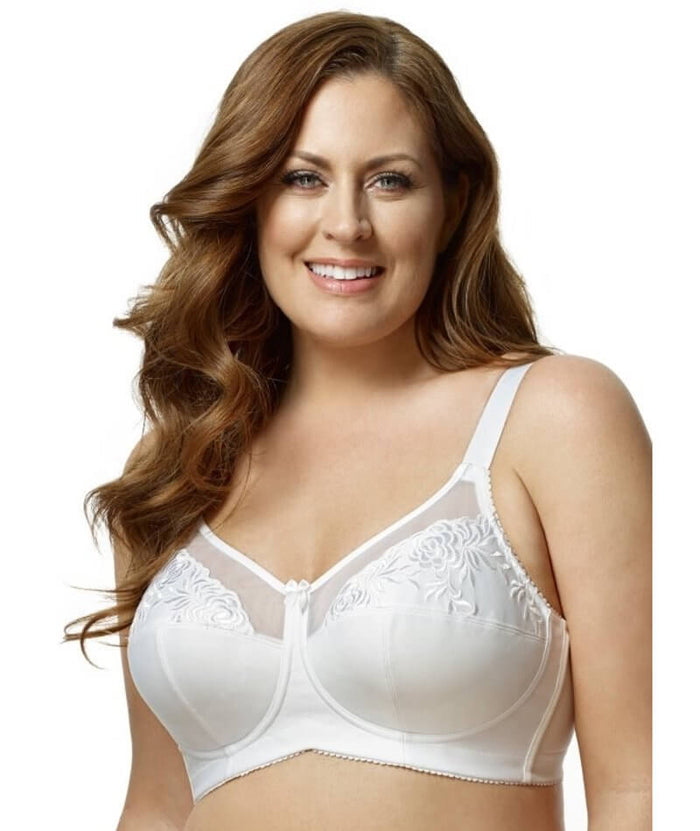 Elila Embroidered Non-Underwired Bra - White Bras 14B White