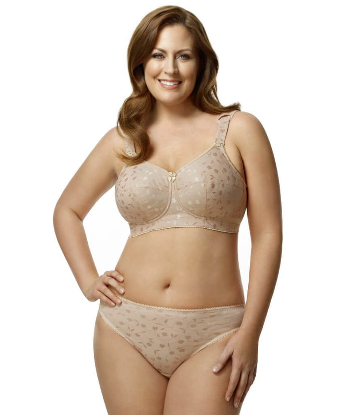 Elila Jacquard Wire-Free Bra - Nude