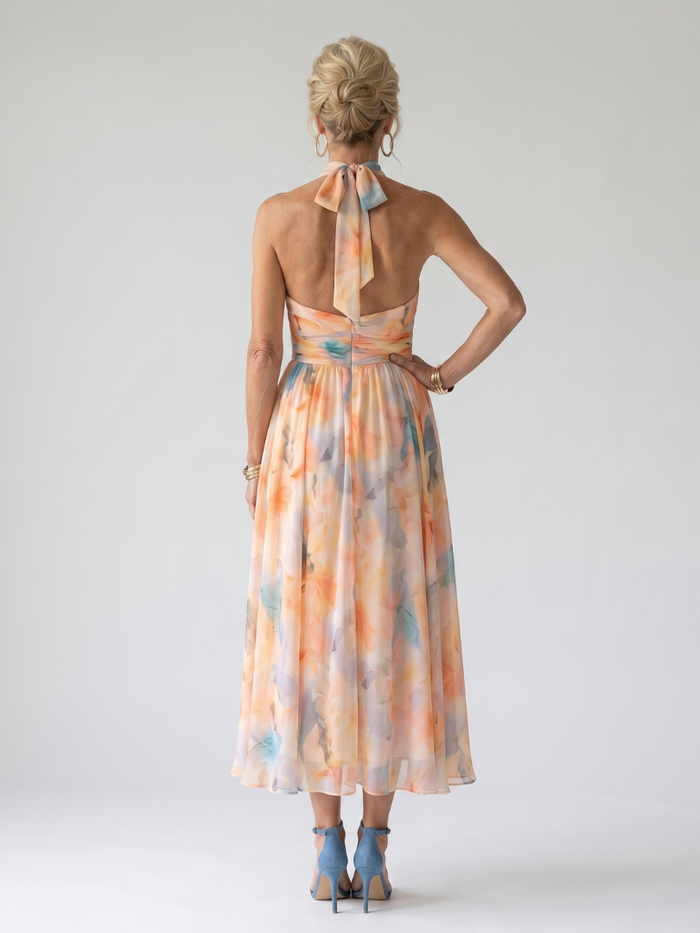 Elin – Women's Halter Midi Dress | Huna