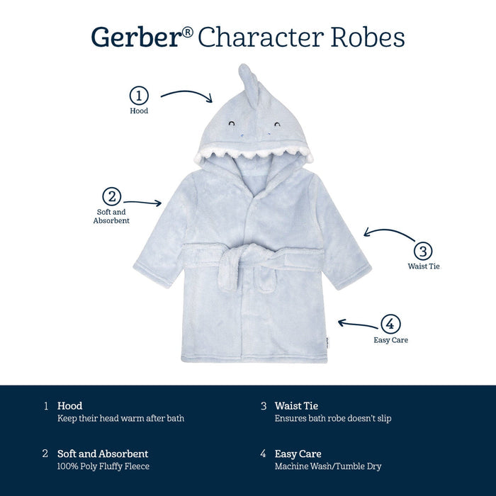 Baby Boys Blue Shark Robe