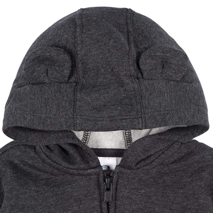 Baby Neutral Charcoal Heather Zip Front Sweatshirt Outerwear Gerber®
