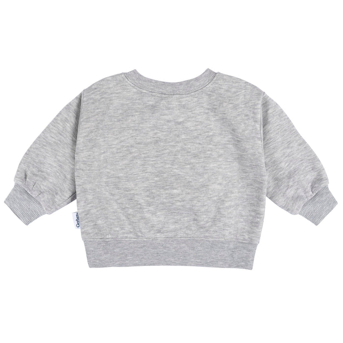 Baby & Toddler Neutral Gray Heather Crewneck Sweatshirt Outerwear Gerber®