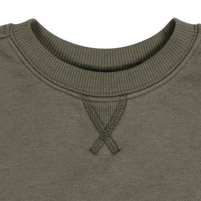 Baby & Toddler Neutral Moss Green Crewneck Sweatshirt Outerwear Gerber®