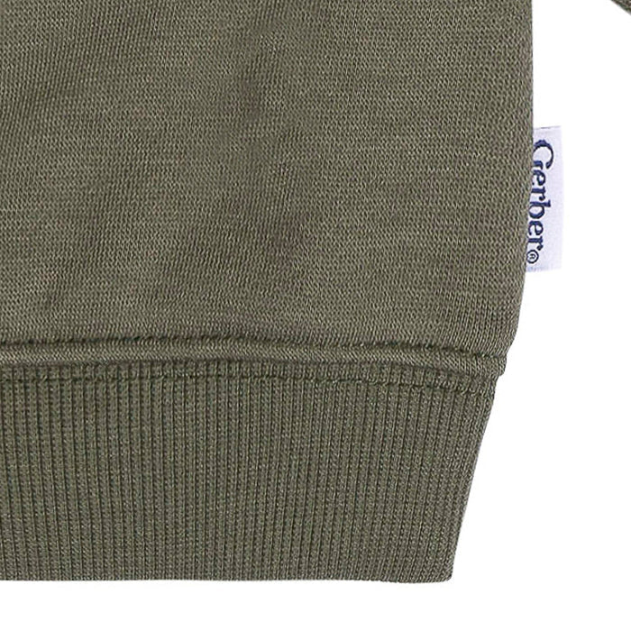 Baby & Toddler Neutral Moss Green Crewneck Sweatshirt Outerwear Gerber®