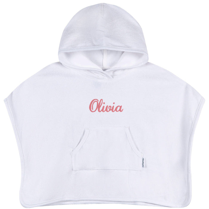 Embroidered Baby & Toddler Neutral White Hooded Swim Coverup swimwear Gerber®